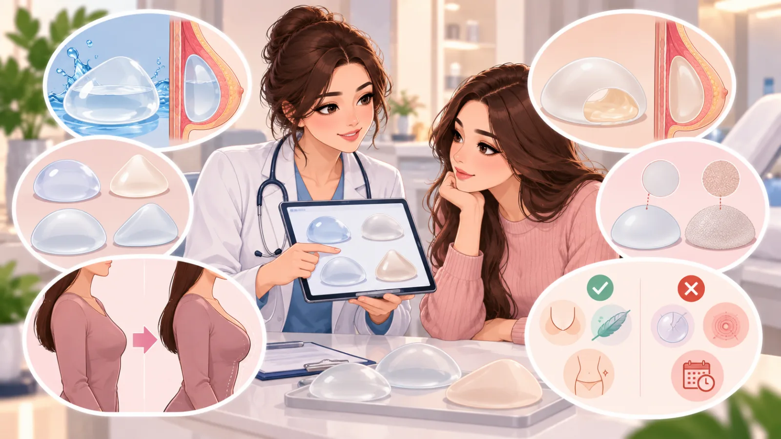 مميزات وعيوب عملية تكبير الثدي بأنواع الحشوات المختلفة